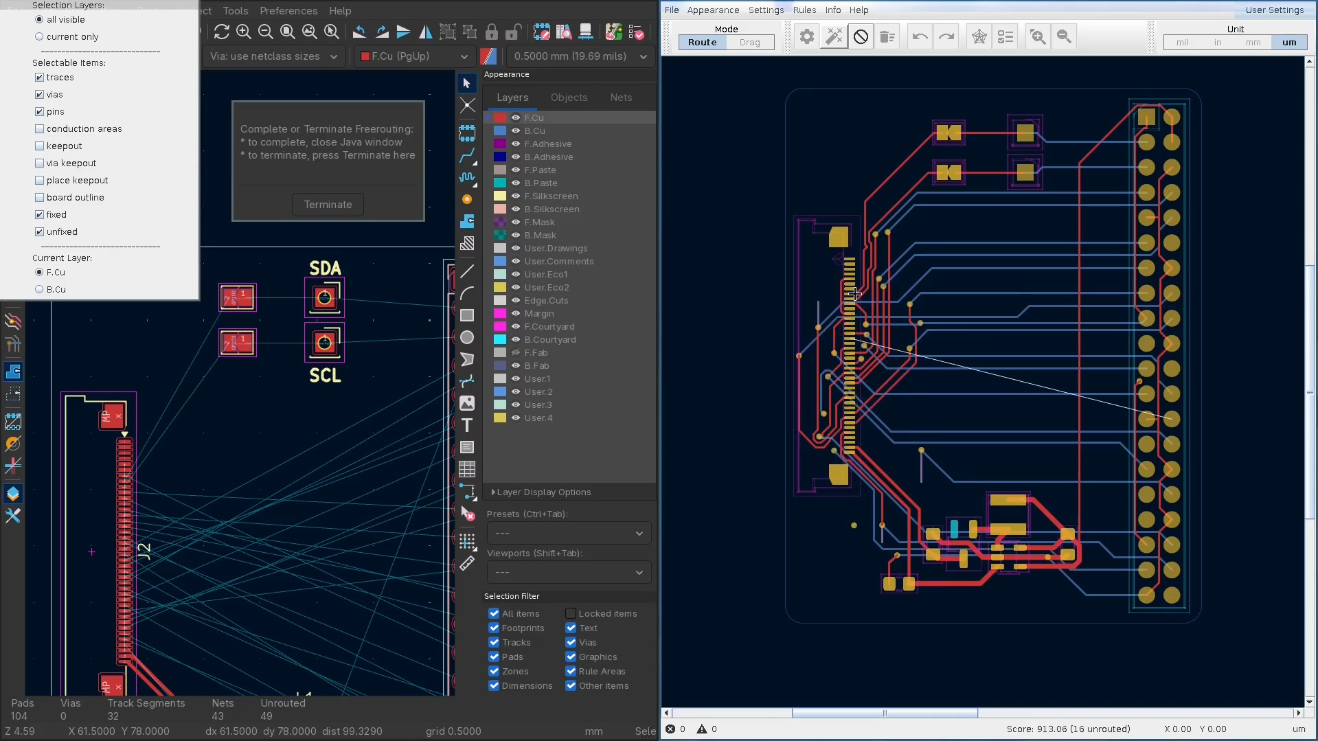 Робота плагіна Freerouting